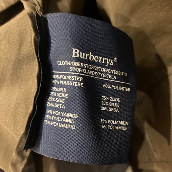 Vintage Burberry Green Silk Trench Coat Sz 6 / M/L - Picture 4 of 16